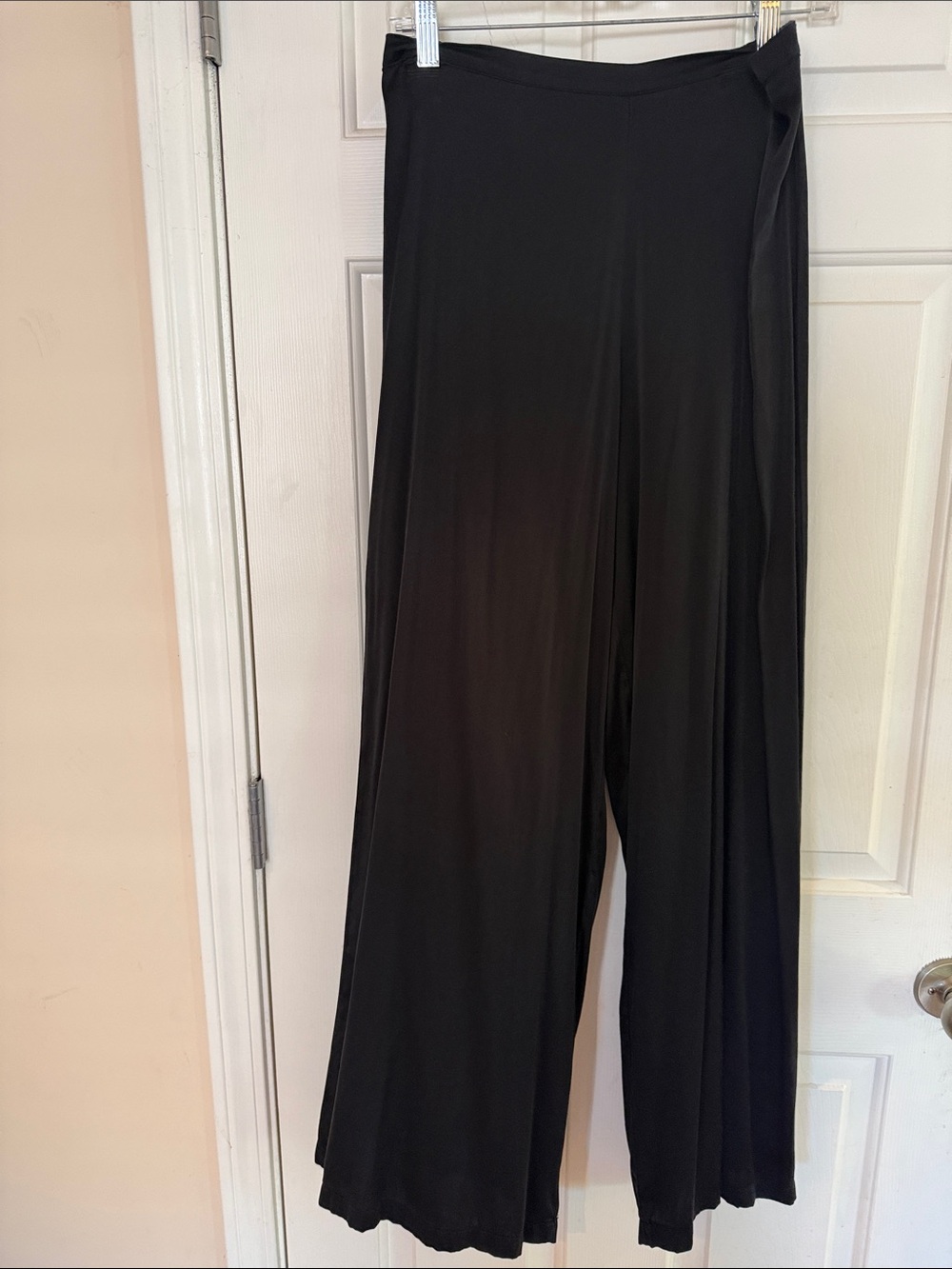 NWT Bryn Walker Silk Wide Leg Pants Black LargeLagenlook Flowy Luxury - Picture 4 of 4